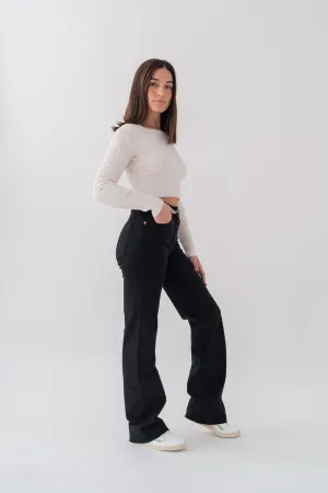 WIDELEG HIGH RISE - BLACK
