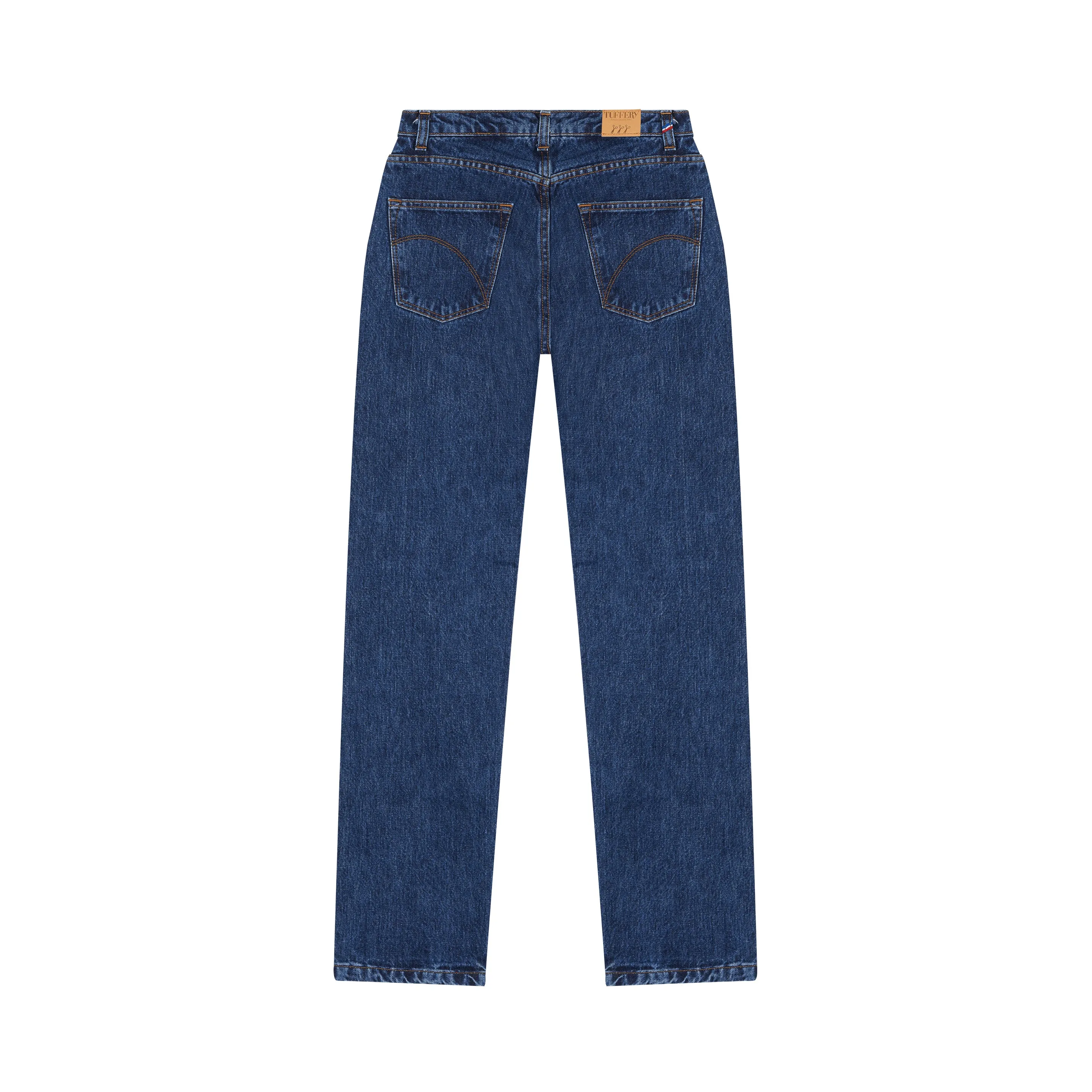 Women's stonewashed straight high-waisted jeans - Apolline