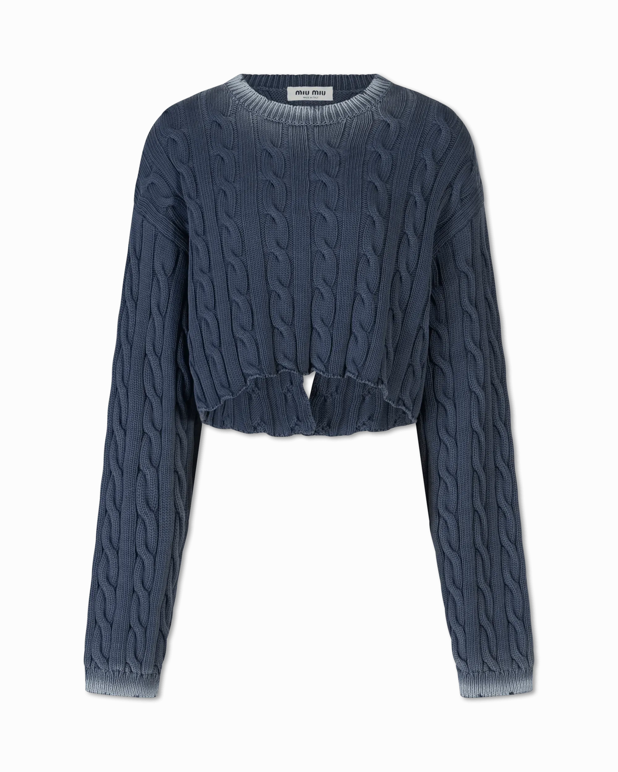 Woven Knit Cropped Sweater