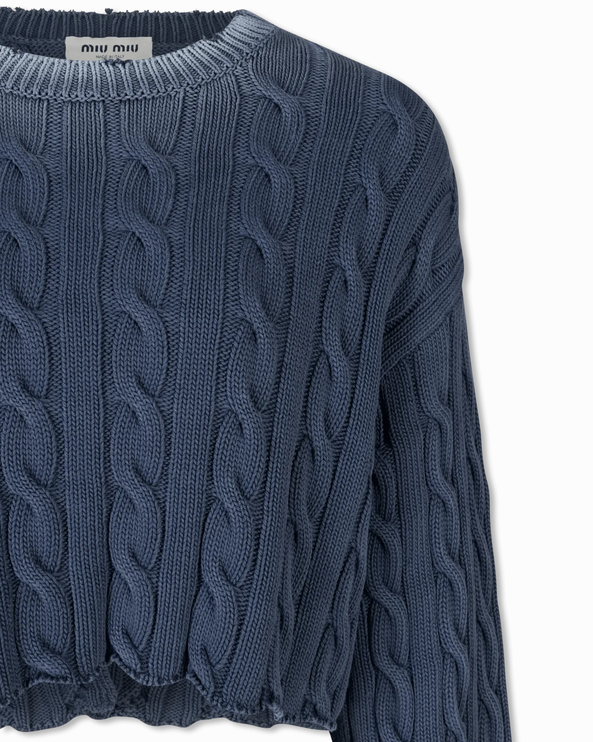 Woven Knit Cropped Sweater