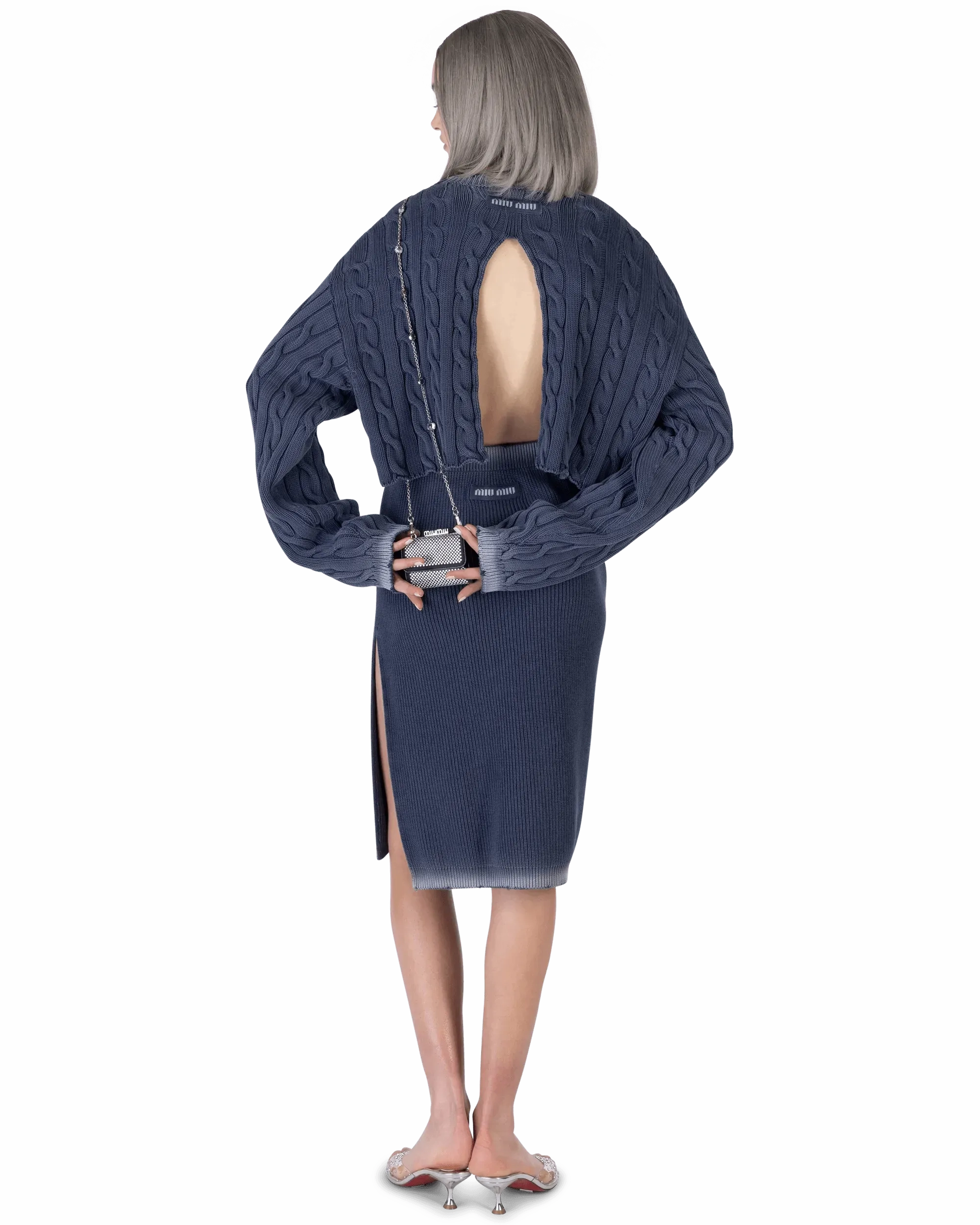 Woven Knit Cropped Sweater